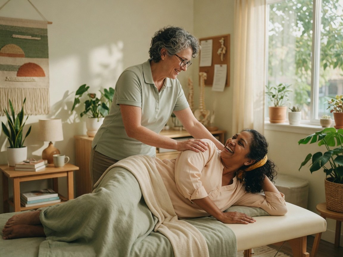 Chiropractic care in a treatment room
